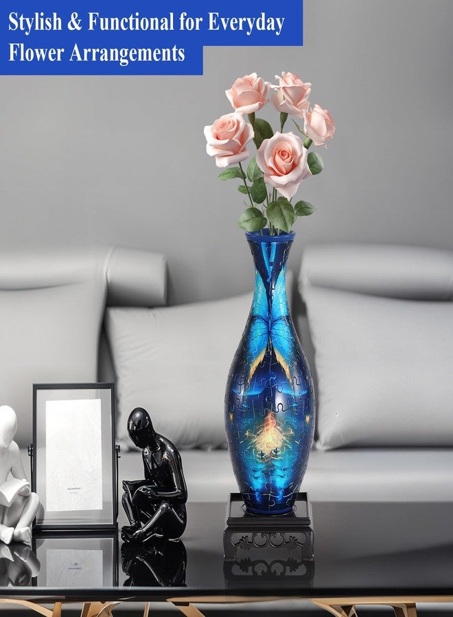 wowsome 3D Puzzle Vase for Adults, Jigsaw Puzzle Vase for Flower, Art Puzzles Gift for Women House Flowers Arrangements and Home Decoration (Roses and Butterflies) - Image 4